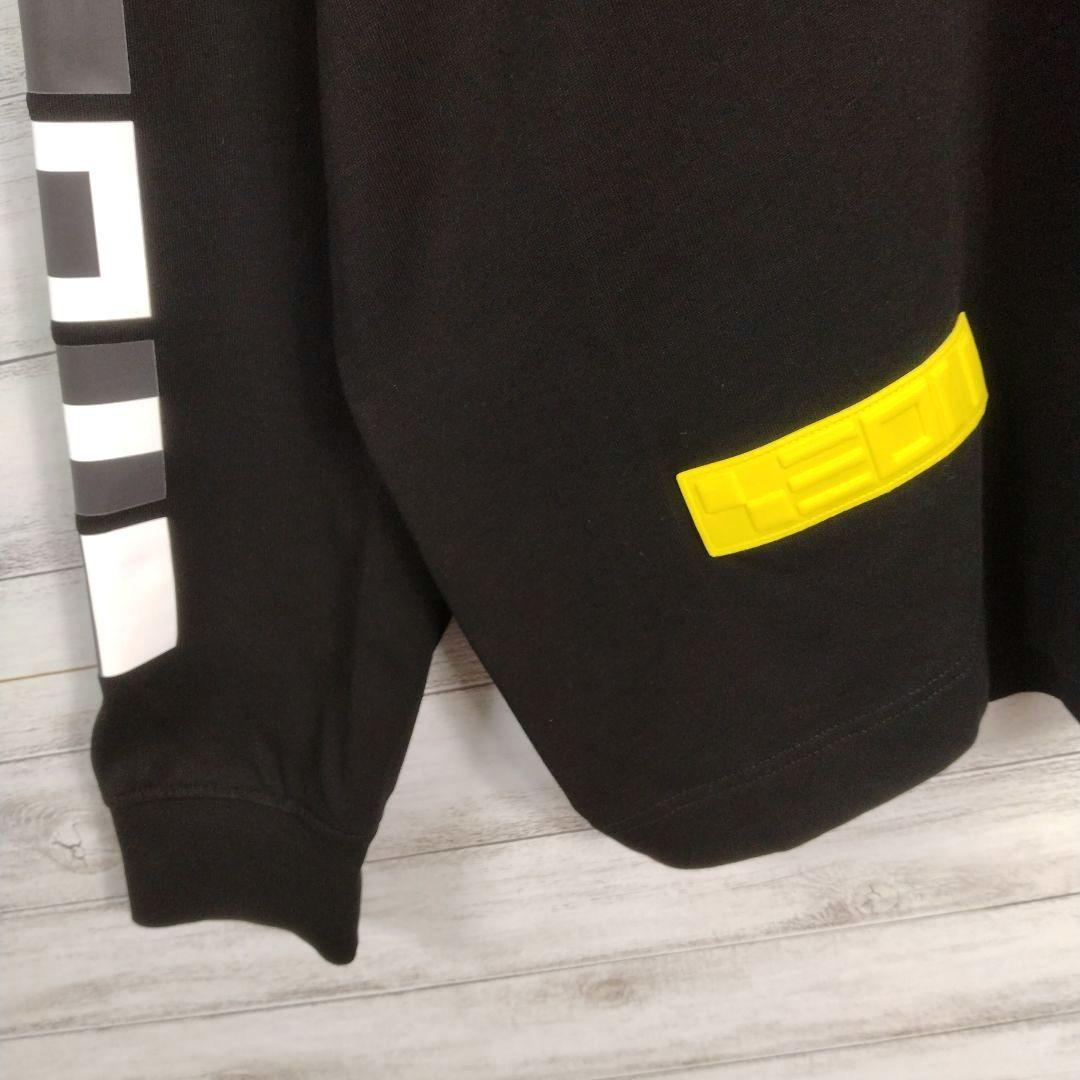 メンズ☆LACOSTE　極美品　ブラック　長袖カットソー　袖ロゴ両面ロゴ　XL