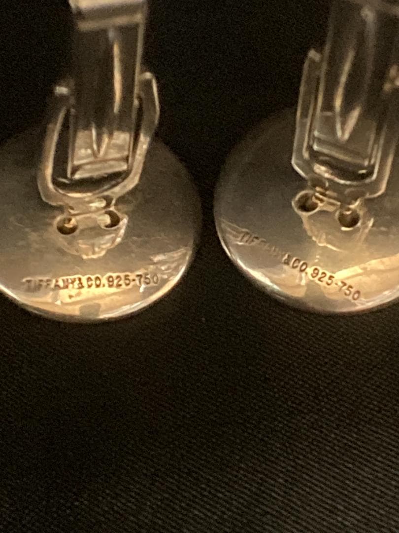 美品 ティファニー カフス ボタン モチーフ コンビ 925 750 18K
