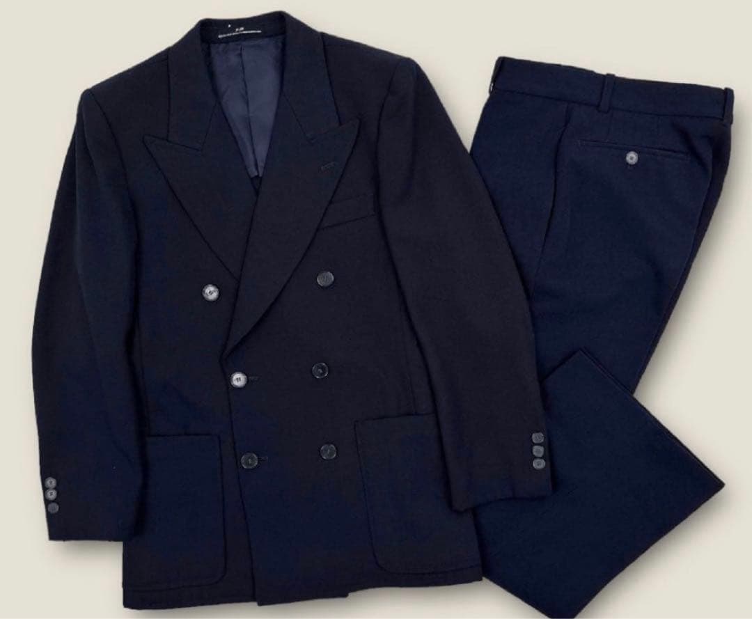 美品セットアップ ダブルスーツ テーラードジャケット メンズ ビンテージ 成人式