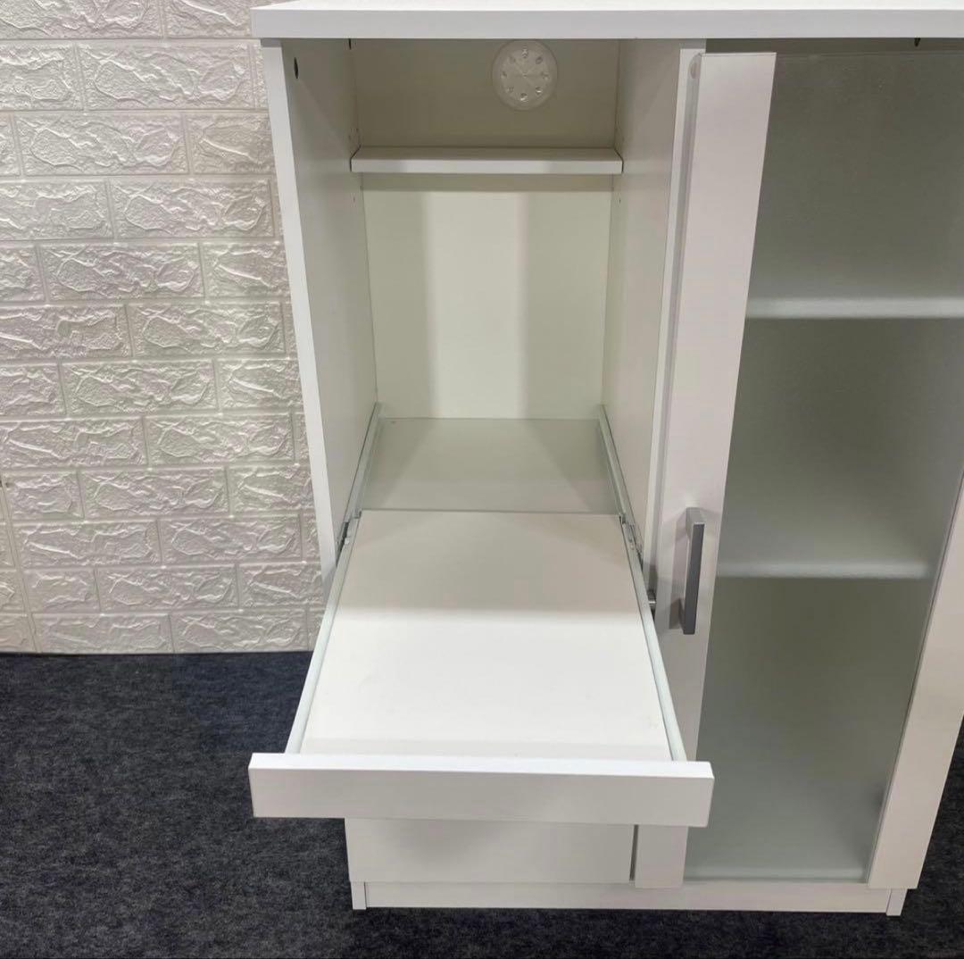 最終値下げ　ニトリ レンジ台 白 スリム 食器棚 キッチンカウンター ボード