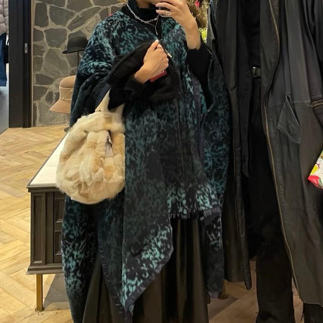 メゾンマルジェラ　レオパード　ポンチョ　ファーコート