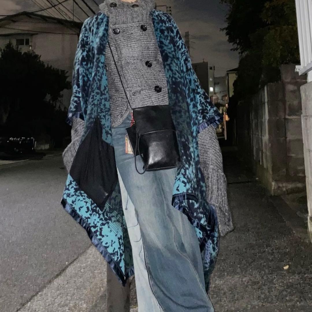 メゾンマルジェラ　レオパード　ポンチョ　ファーコート