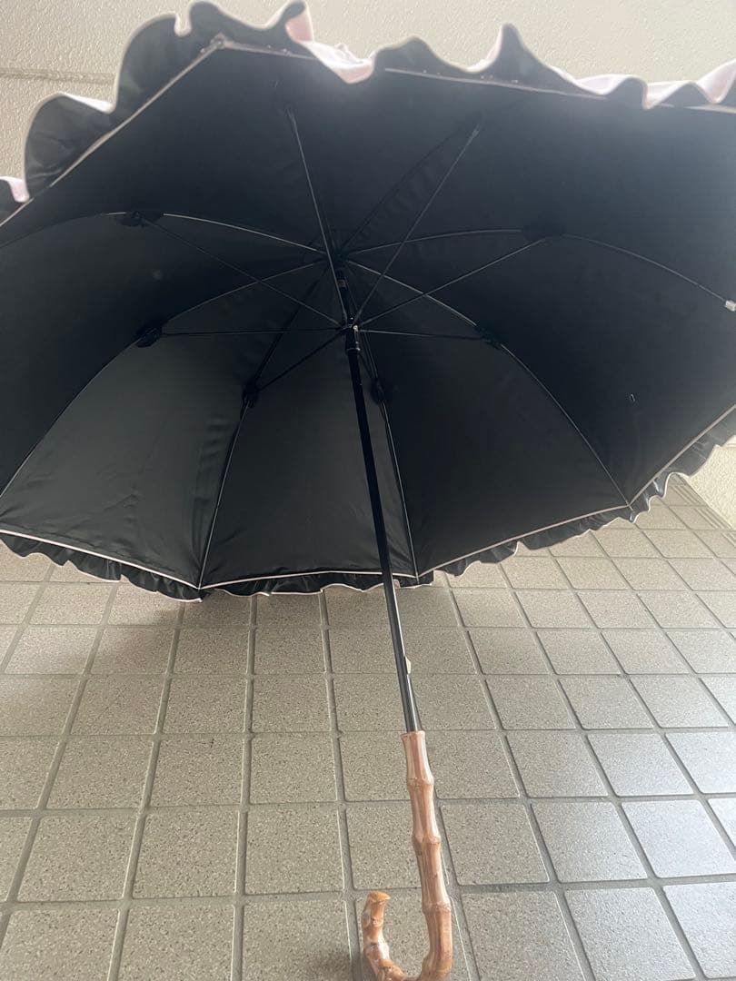 (茶々)Rose Blanc ロサブラン 日傘 長傘 フリル付き日傘