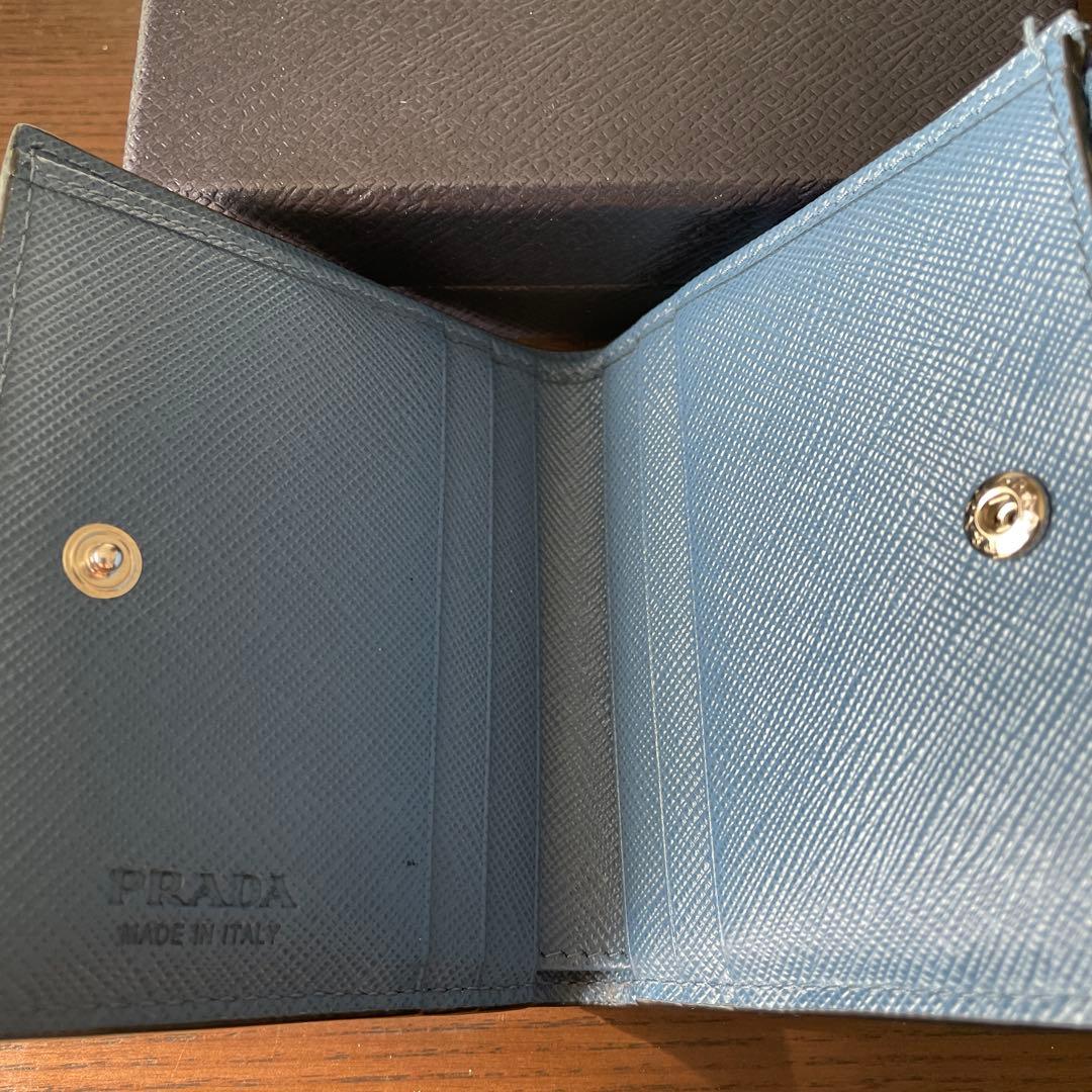 PRADA サフィアーノトライアングル ロゴ コンパクトウォレット