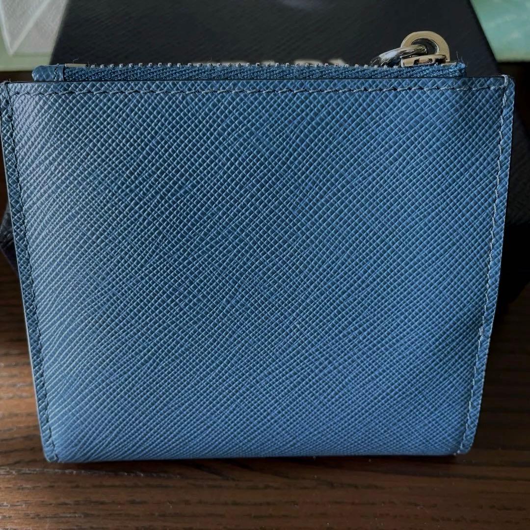 PRADA サフィアーノトライアングル ロゴ コンパクトウォレット