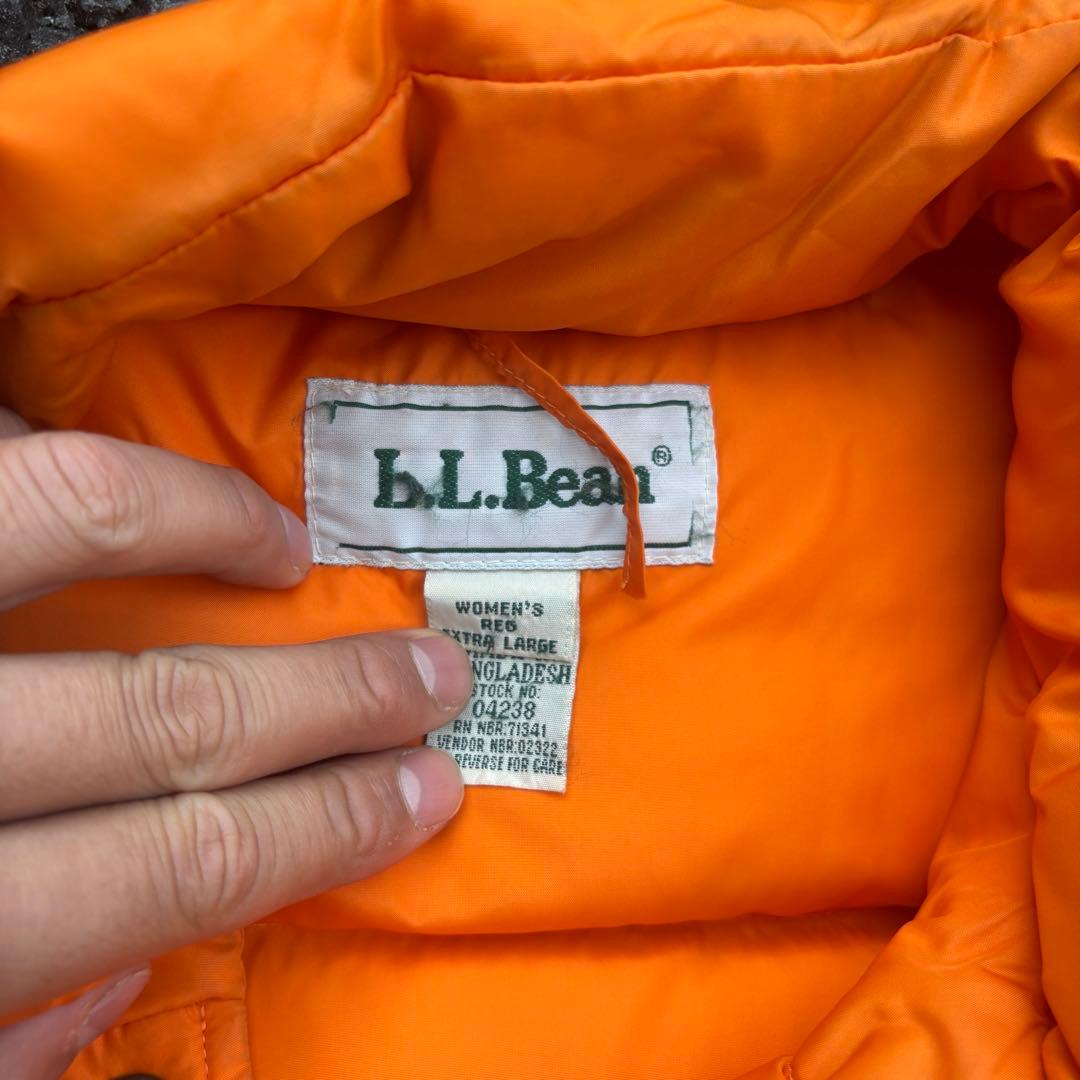 90s llbean ダウンベスト オレンジ ヴィンテージ レア 古着