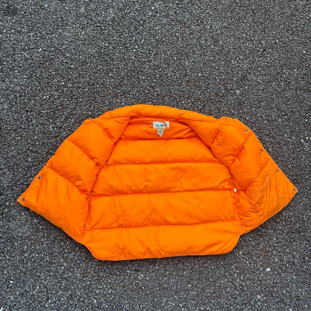 90s llbean ダウンベスト オレンジ ヴィンテージ レア 古着
