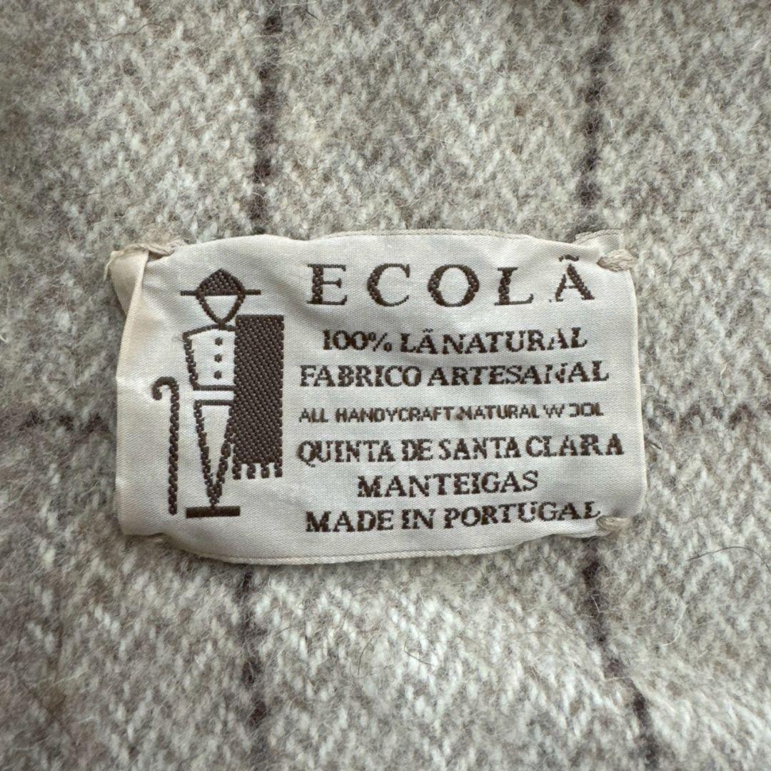 ECOLA ブランケット チェック ウール WOOL ベージュ ブラウン