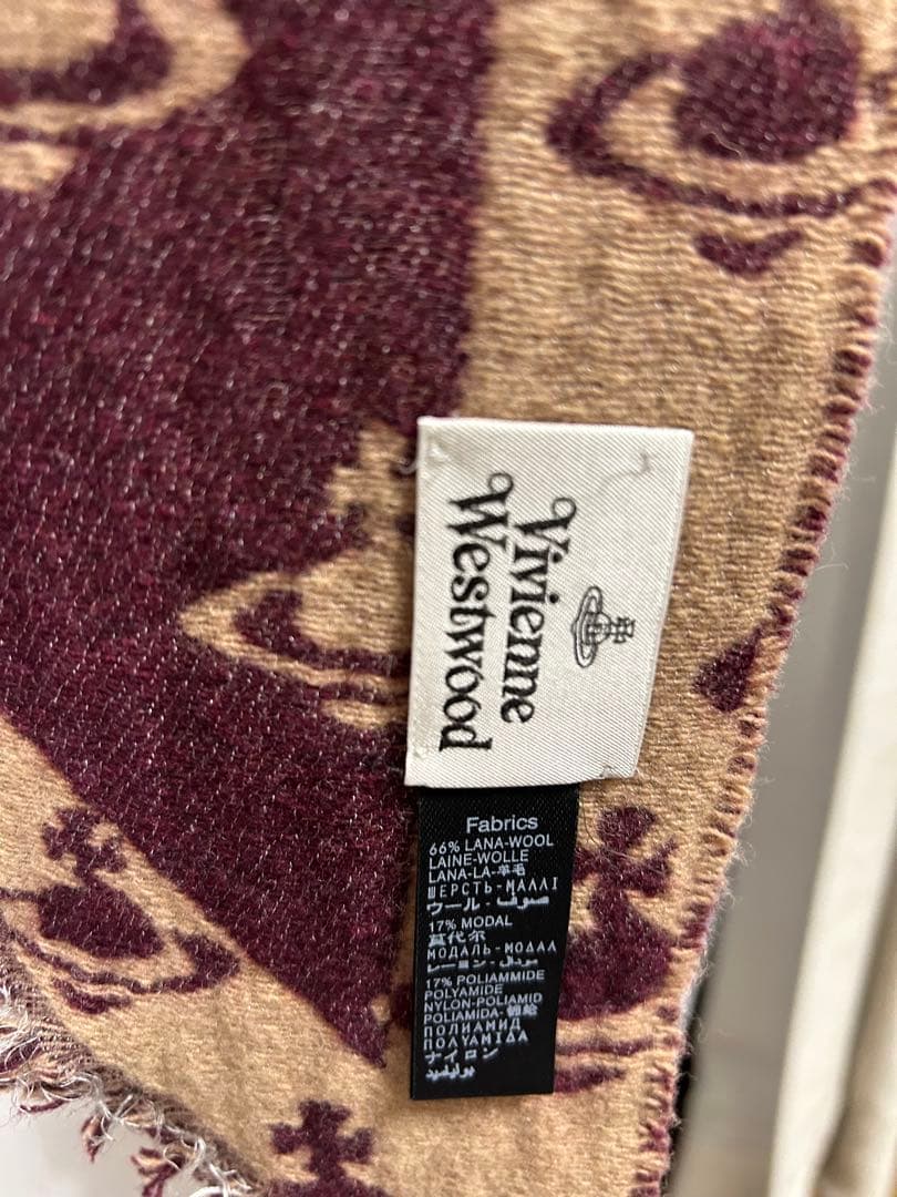 Vivienne Westwood マフラー ベージュ・ボルドー