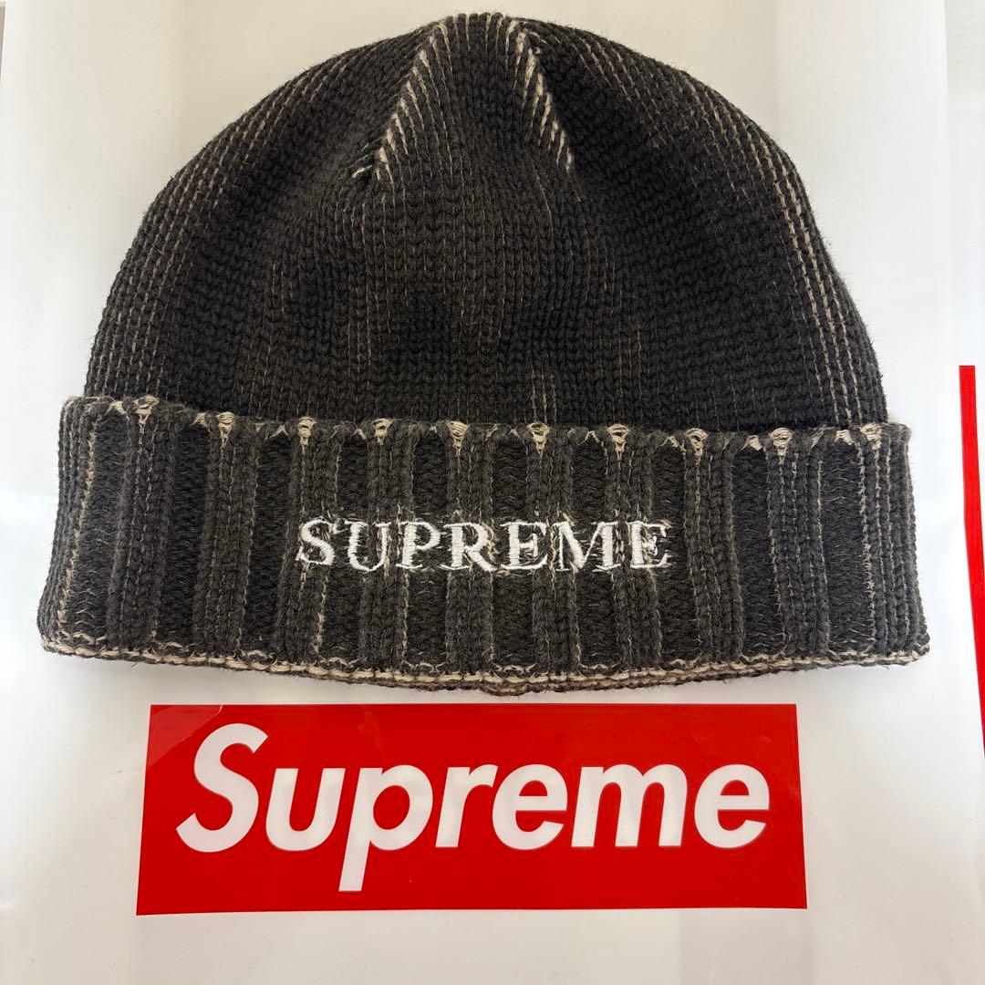 帽子 supreme overprint beanie black