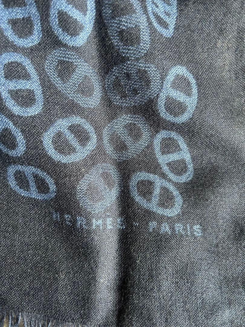 HERMES マフラー　ストール　カシミヤ　さシルク