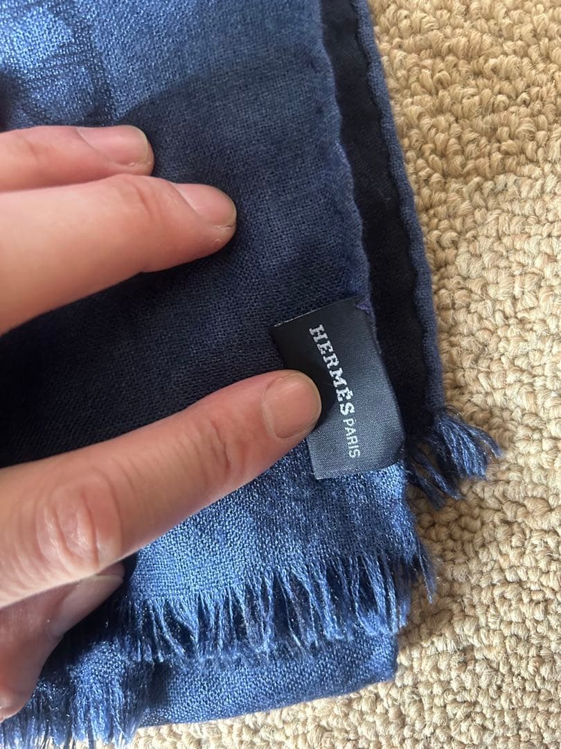 HERMES マフラー　ストール　カシミヤ　さシルク