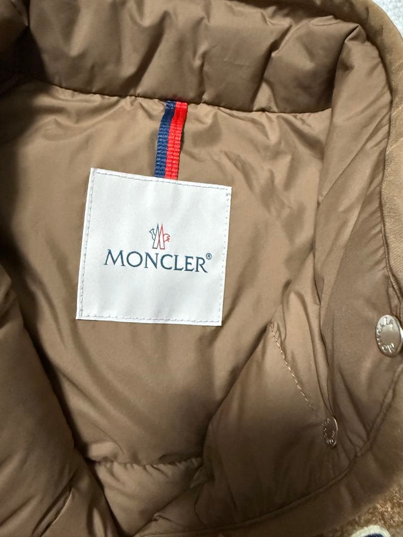 MONCLERブラウン フリース ダウンベスト1未使用