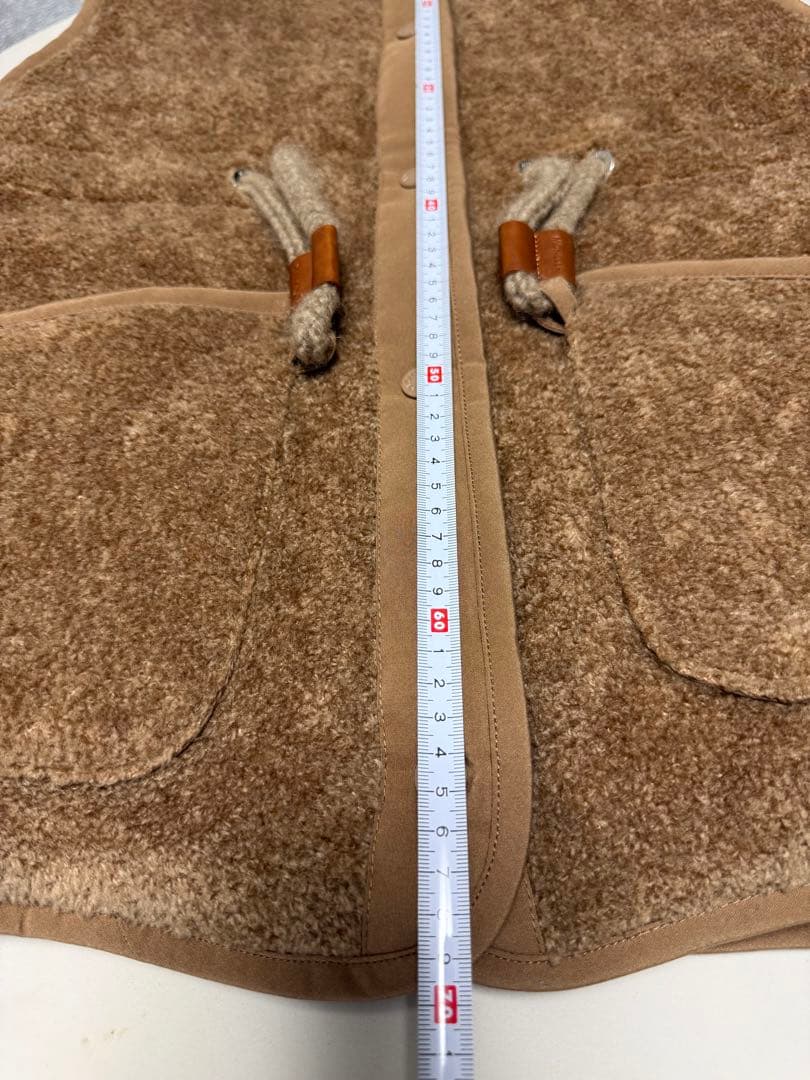 MONCLERブラウン フリース ダウンベスト1未使用