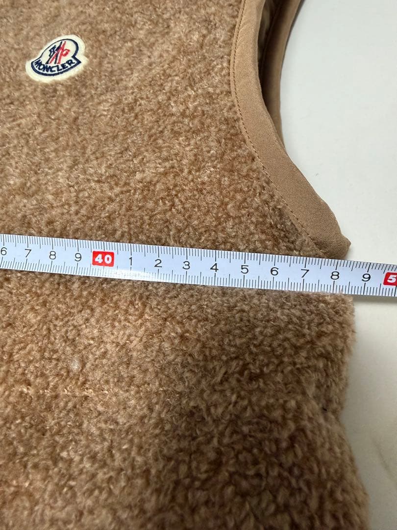 MONCLERブラウン フリース ダウンベスト1未使用