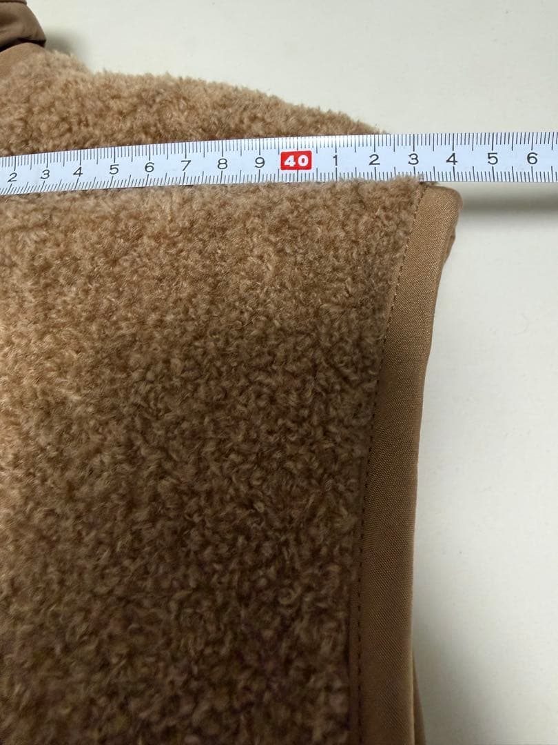 MONCLERブラウン フリース ダウンベスト1未使用