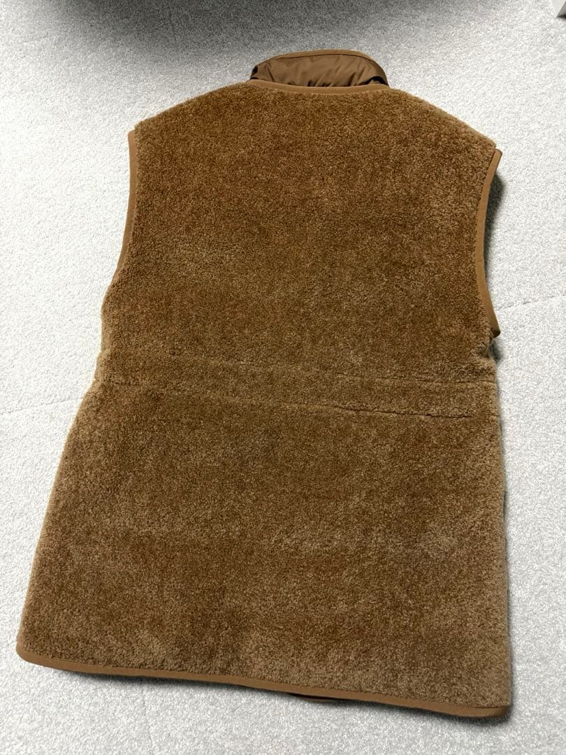 MONCLERブラウン フリース ダウンベスト1未使用