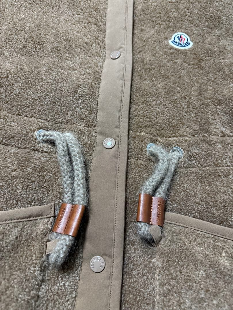 MONCLERブラウン フリース ダウンベスト1未使用