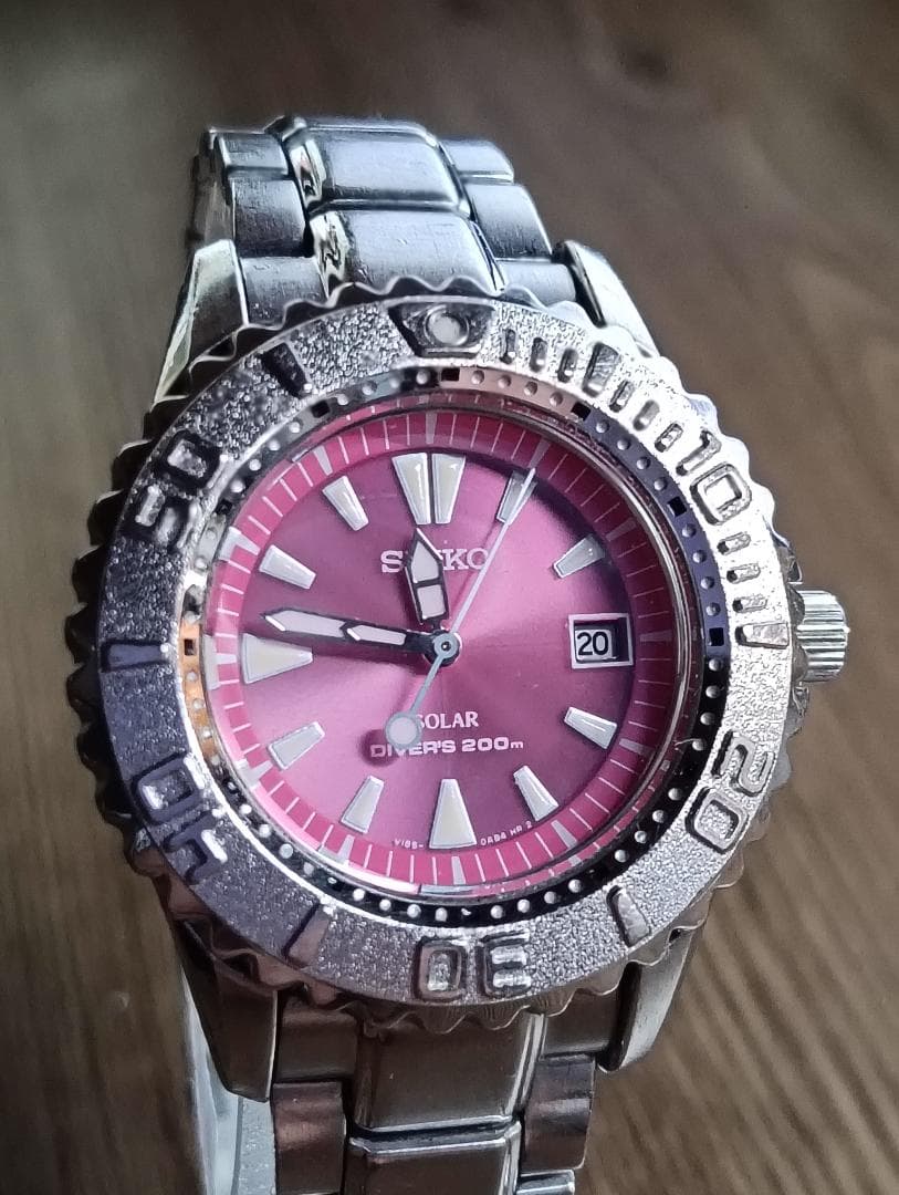 【電池交換済】SEIKO セイコー プロスペックス ソーラー V185-0AB0