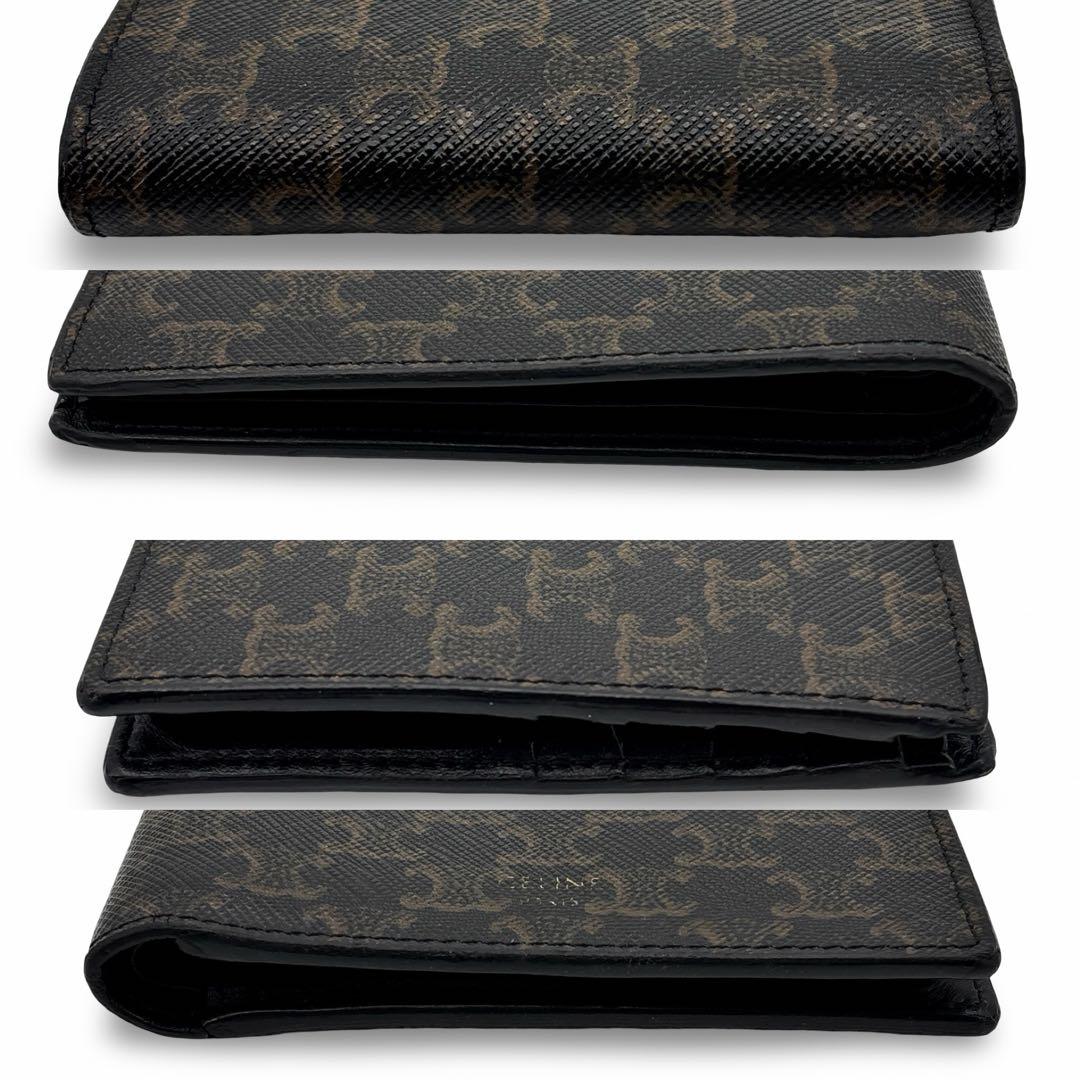 高級】Ｃｅｌｉｎｅ　セリーヌ トリオンフ PVC　レザー ウォレット 黒