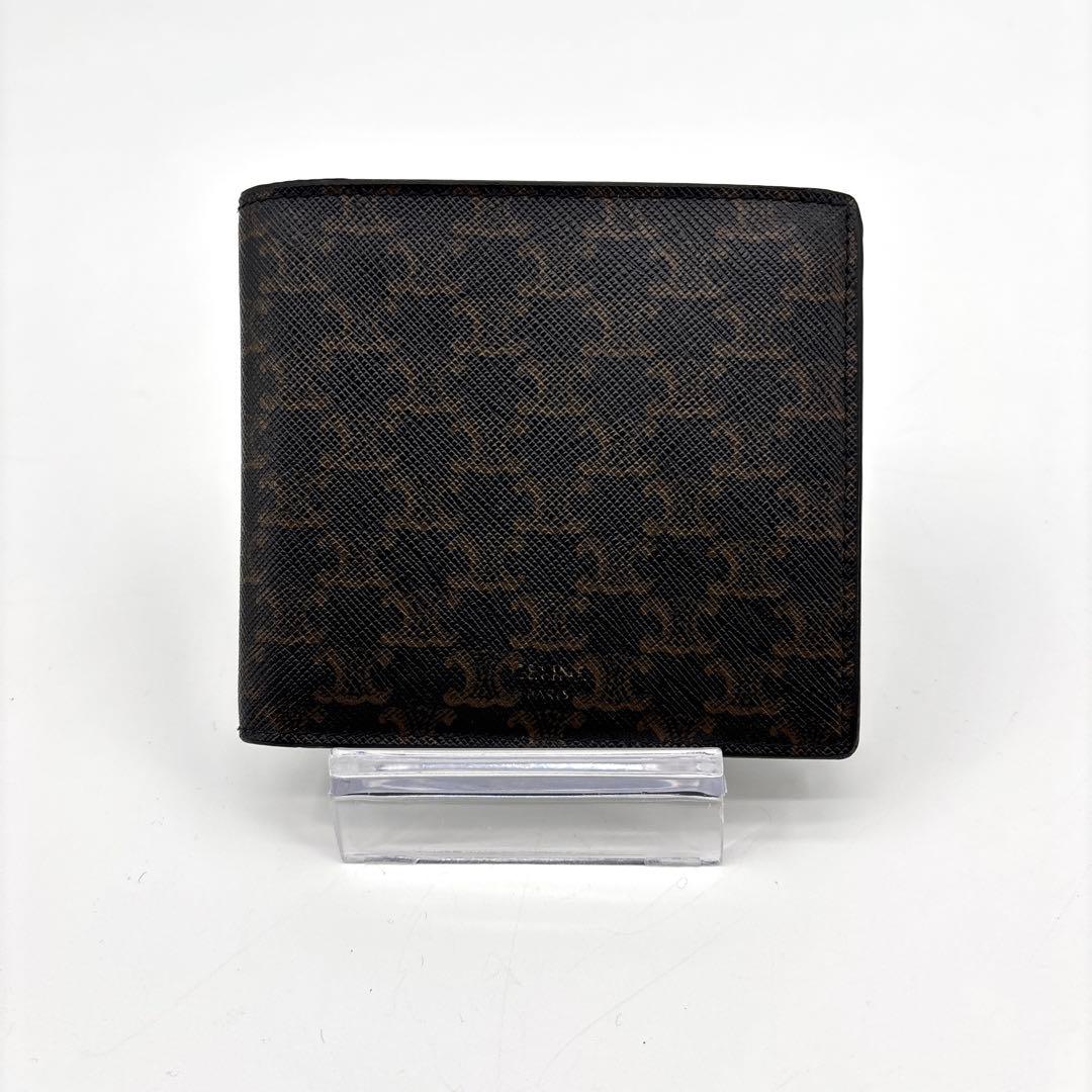 高級】Ｃｅｌｉｎｅ　セリーヌ トリオンフ PVC　レザー ウォレット 黒