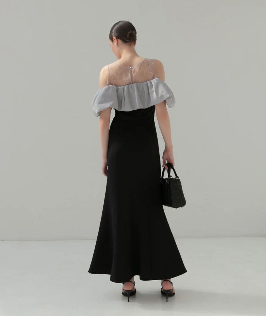 【LEJA LUXE】2WAYストーンペプラムビスチェマーメイドドレス