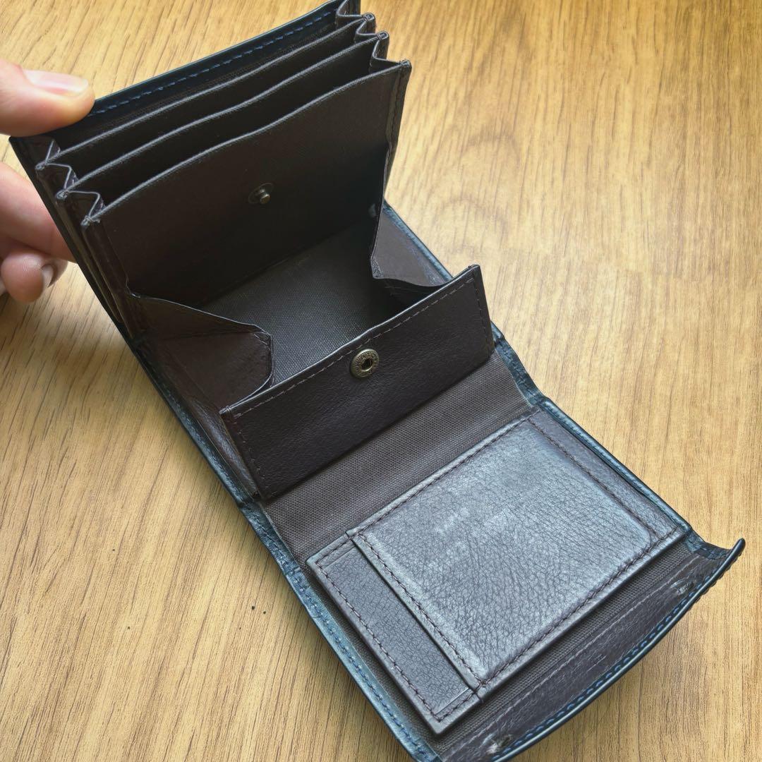 エムピウ　ミッレフォッリエ2 P25 ブルー　チョコ ネイビー系　レザー