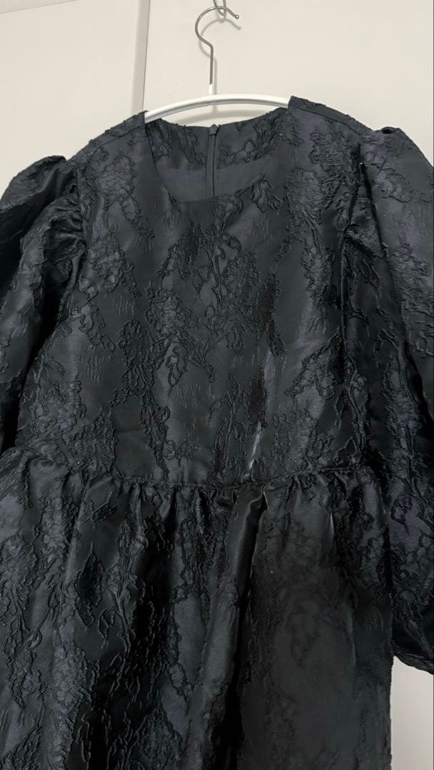 perna ジャガードボリュームブラウス ブラック