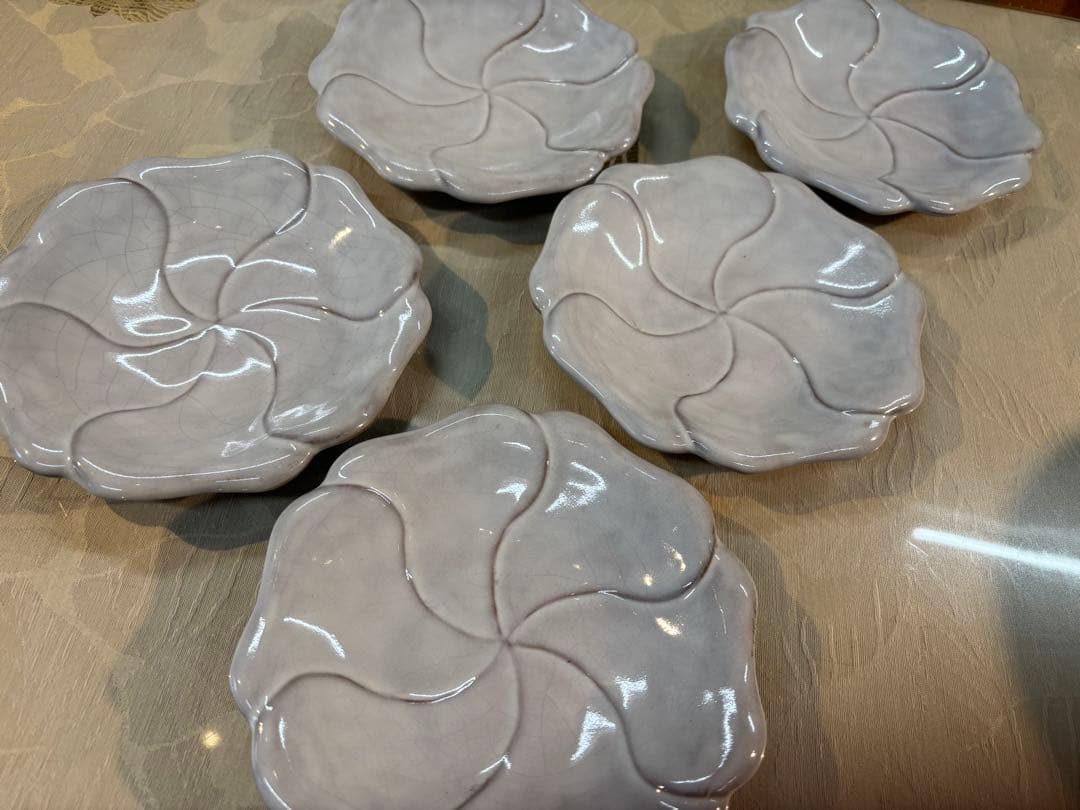 京焼清水焼／京泉窯 梅型6寸多用皿揃い