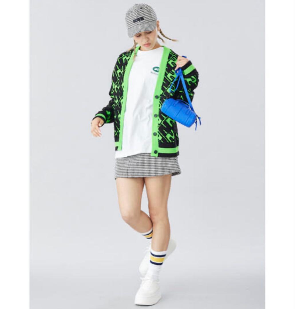 NBB WEEKENDロゴパターンニットセーター ブラック/グリーン