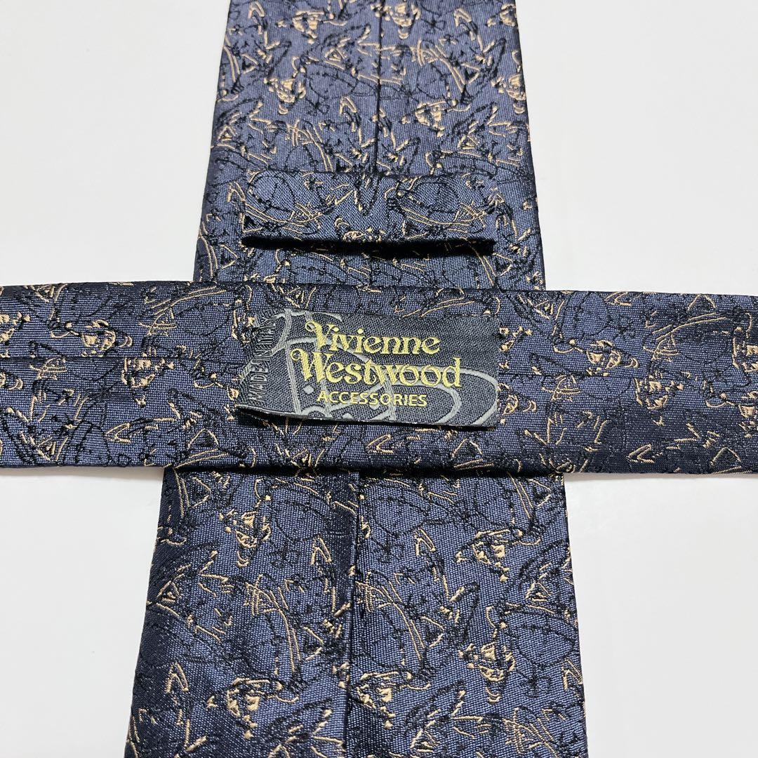 美品 ヴィヴィアンウエストウッド ネクタイ ハイブランド オーブロゴ 光沢 希少