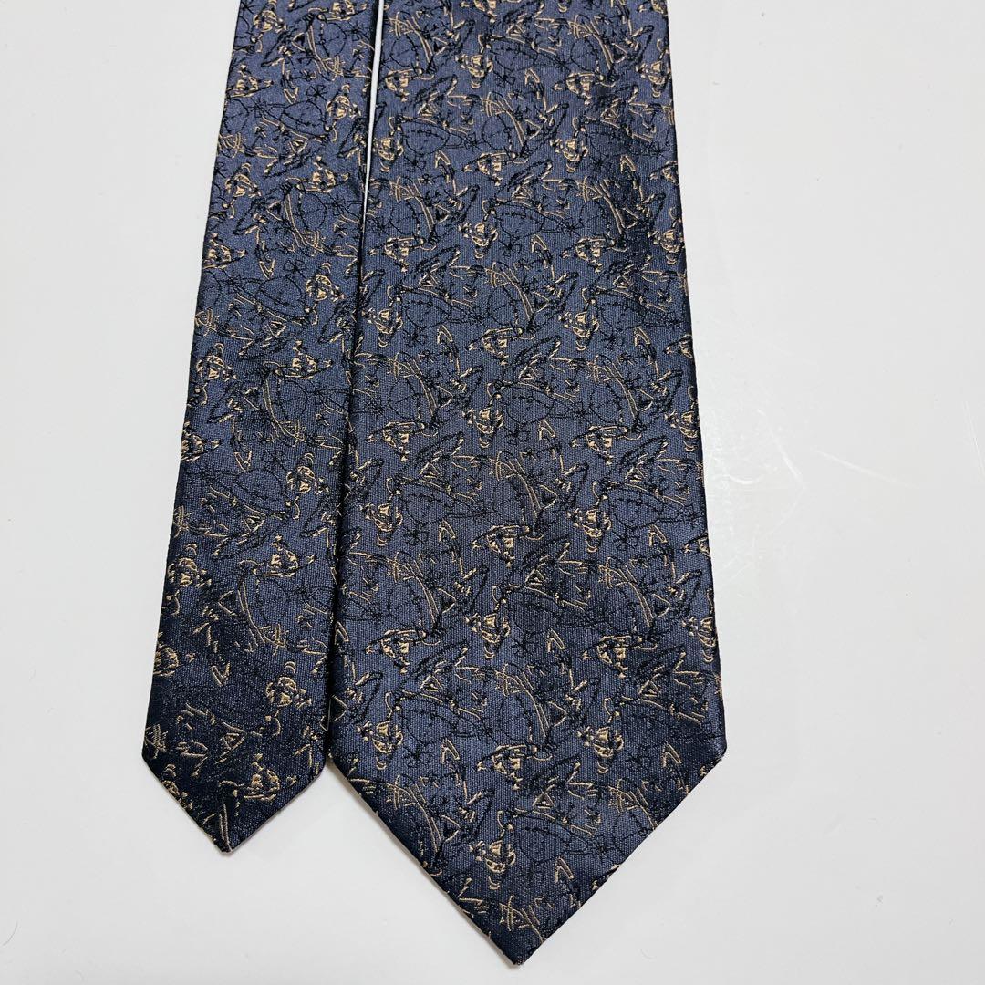 美品 ヴィヴィアンウエストウッド ネクタイ ハイブランド オーブロゴ 光沢 希少