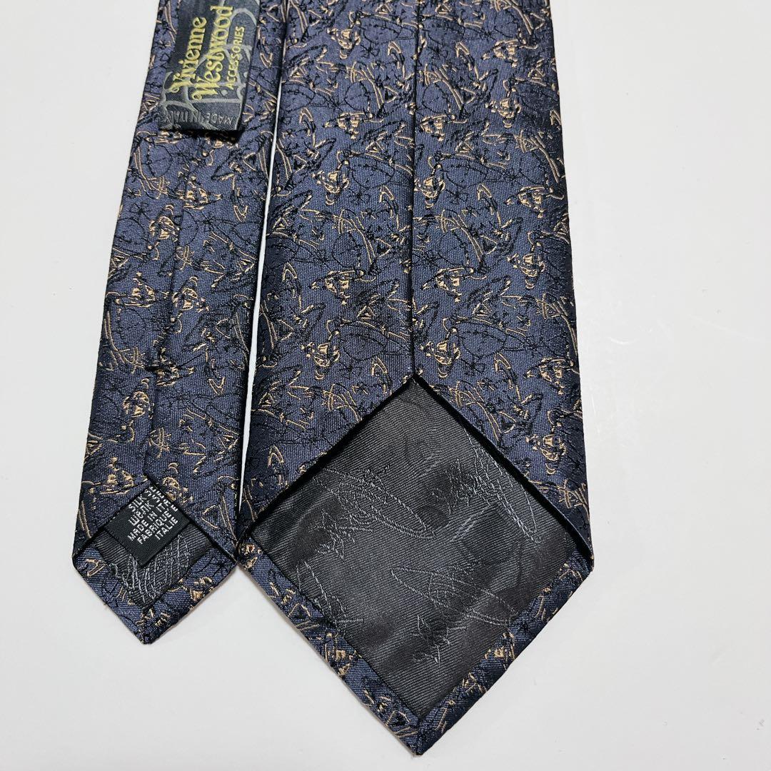 美品 ヴィヴィアンウエストウッド ネクタイ ハイブランド オーブロゴ 光沢 希少