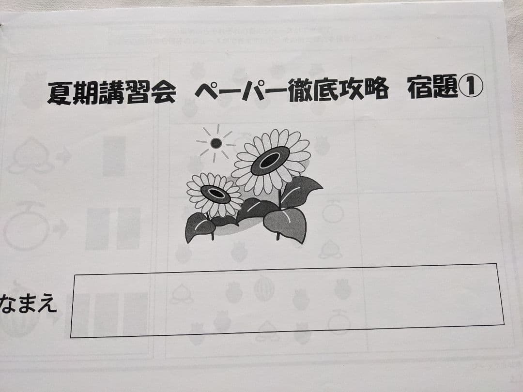 小学校受験　夏期講習会 ペーパー徹底攻略 宿題セット