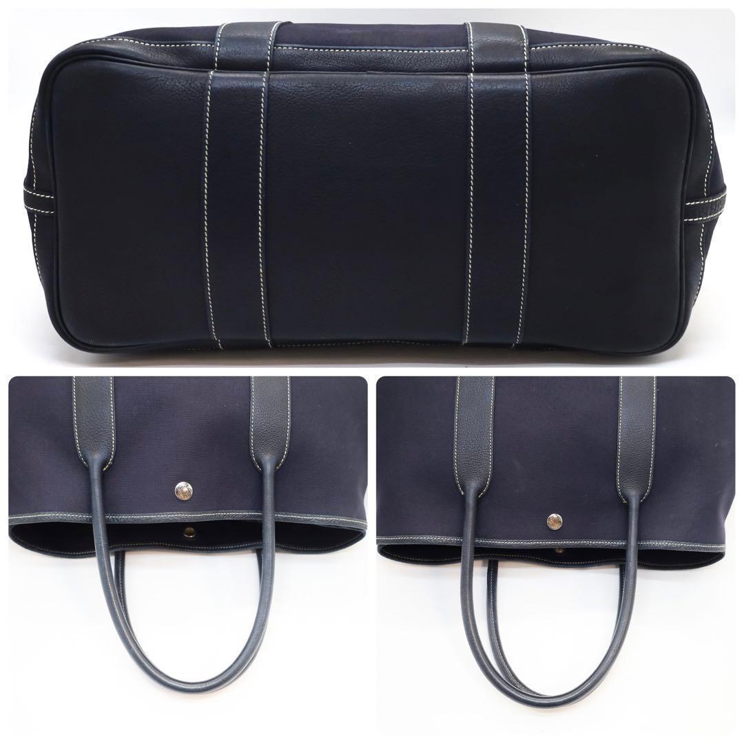 【美品❗✨】エルメス ガーデンパーティーPM トートバッグ ネイビー　紺