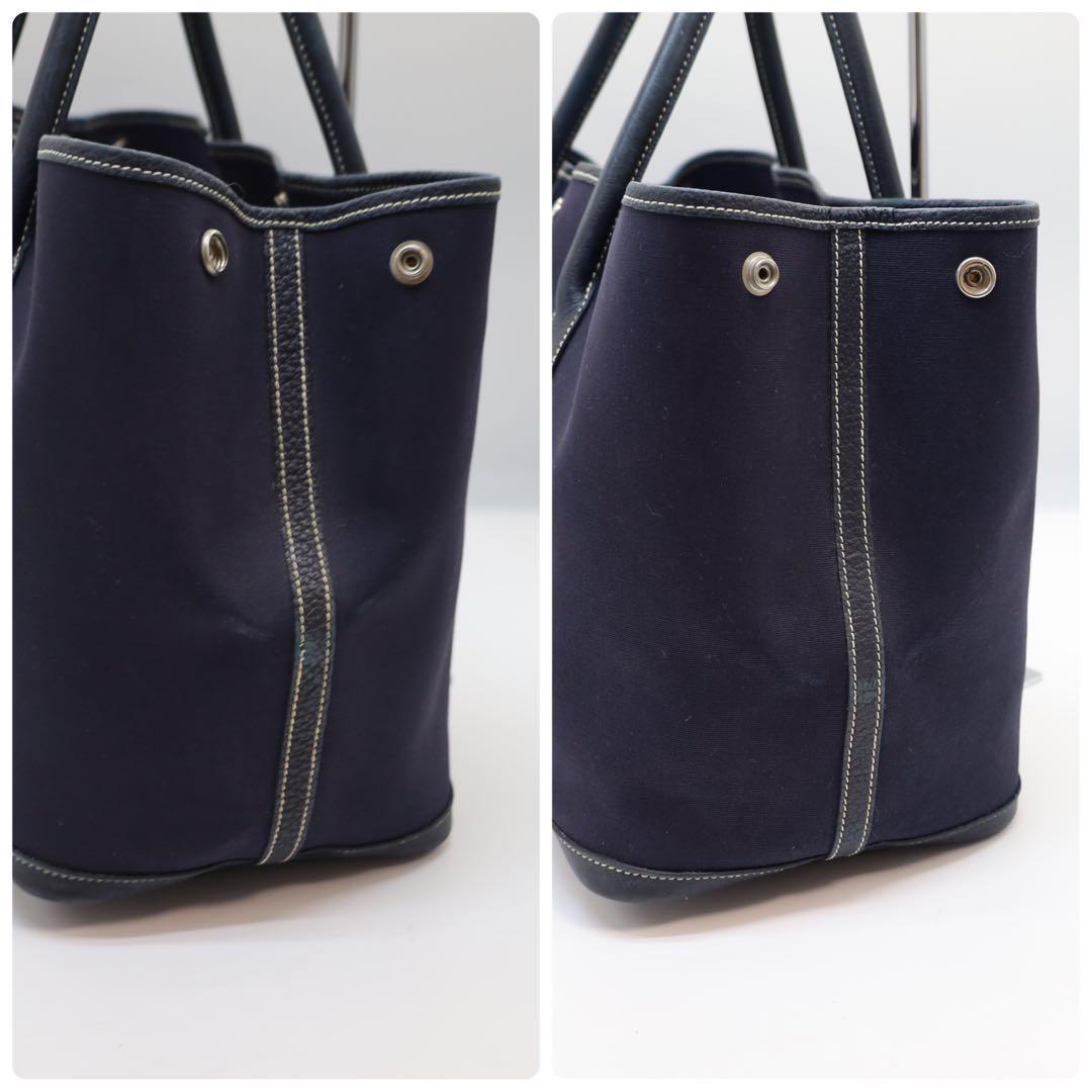 【美品❗✨】エルメス ガーデンパーティーPM トートバッグ ネイビー　紺