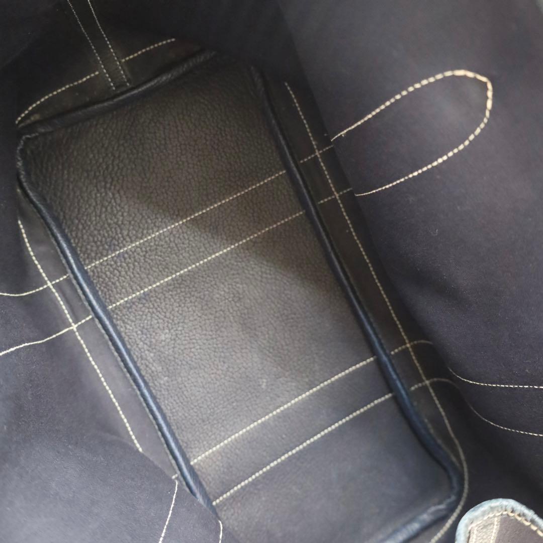 【美品❗✨】エルメス ガーデンパーティーPM トートバッグ ネイビー　紺