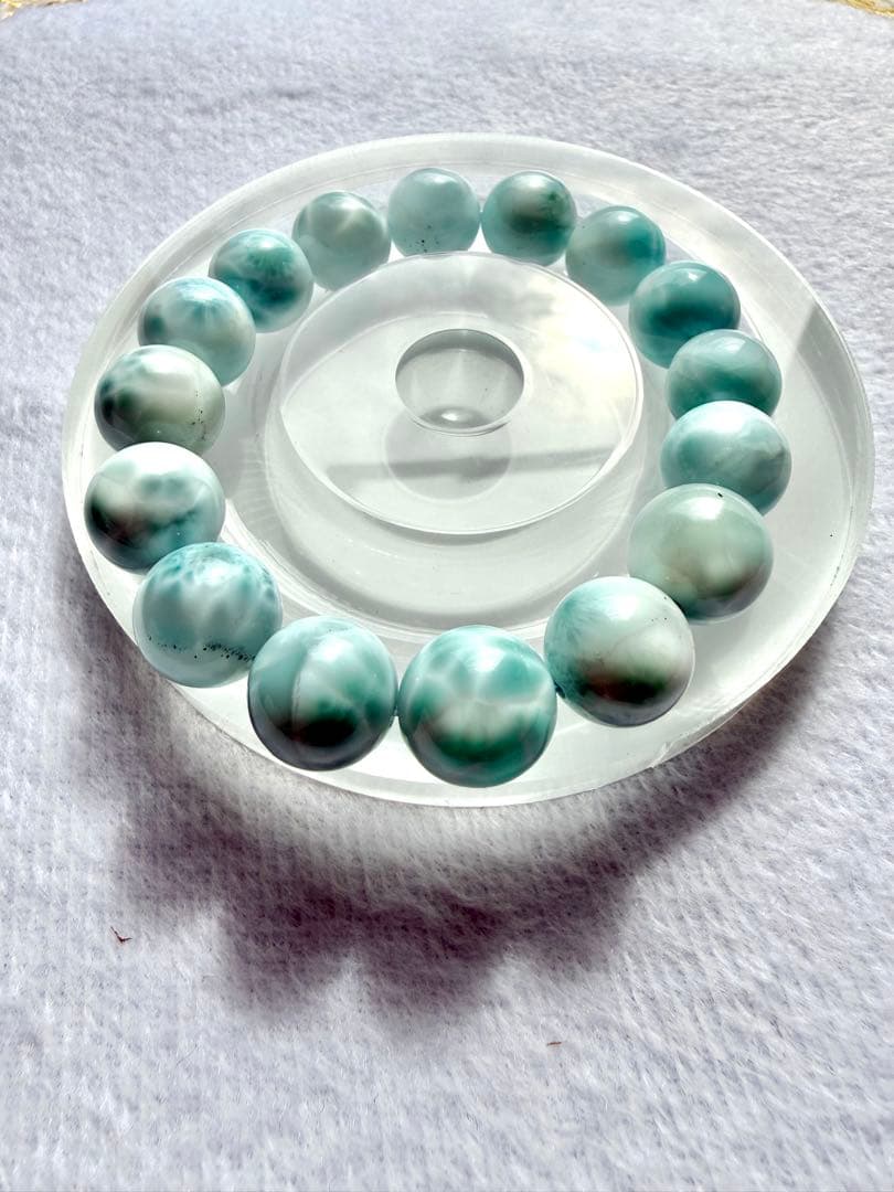 大玉　上質　ブルーラリマー アイスラリマー共生14ミリ