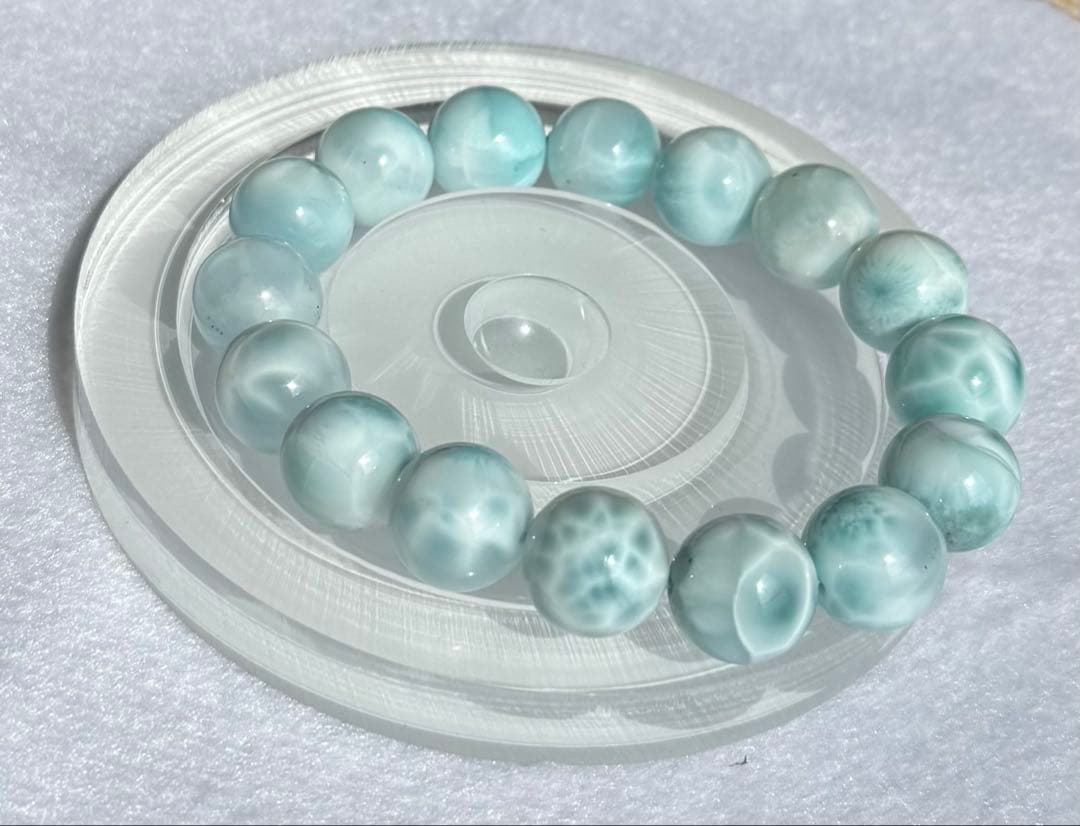 大玉　上質　ブルーラリマー アイスラリマー共生14ミリ