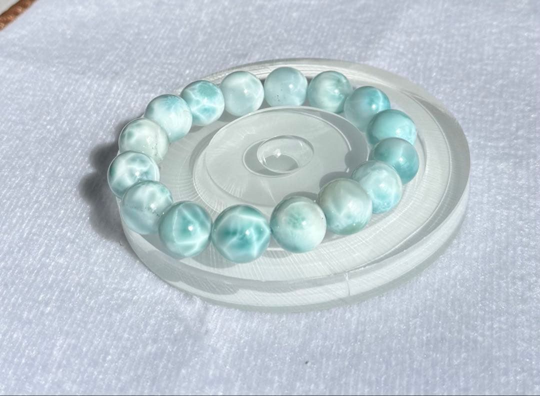 大玉　上質　ブルーラリマー アイスラリマー共生14ミリ