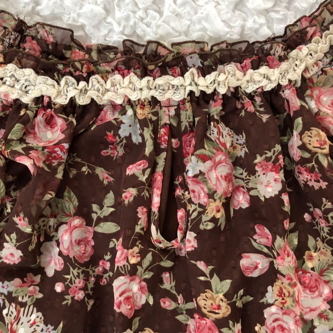 LIZLISA 希少　ワンピ風　コンビネゾン　花柄　スカパン　平成レトロ