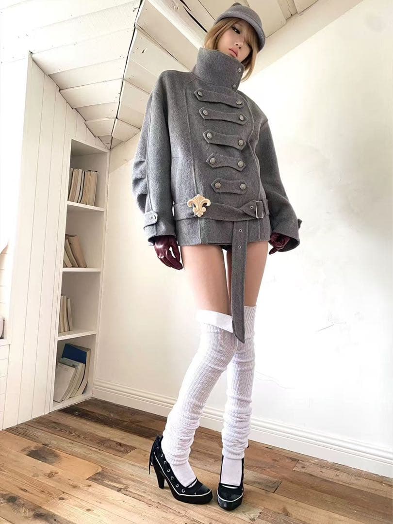 ウール ダブルブレスト ピーコート