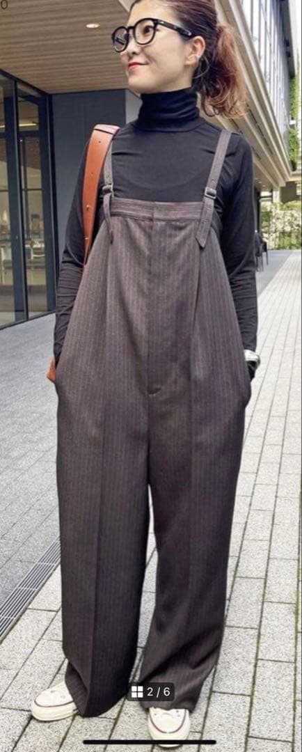 (ほぼ新品未使用)Spick and Span ストライプオールインワン