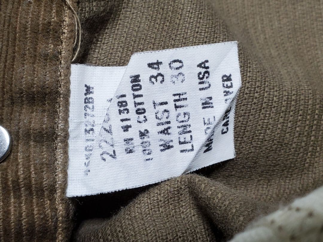 貴重　USA製　RRL　コーデュロイワークパンツ　W34