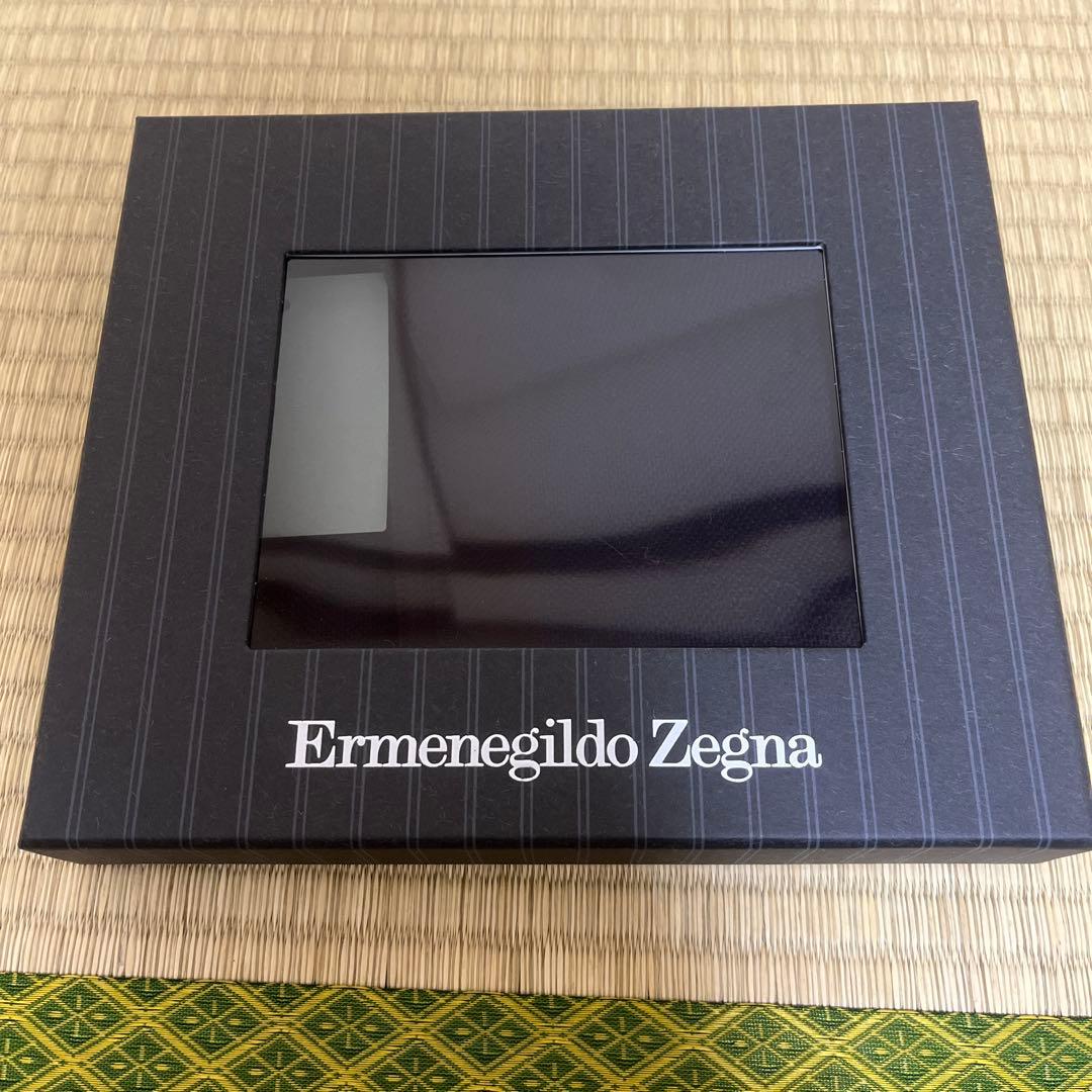 エルメネジルドゼニア マフラー バイカラー ネイビー