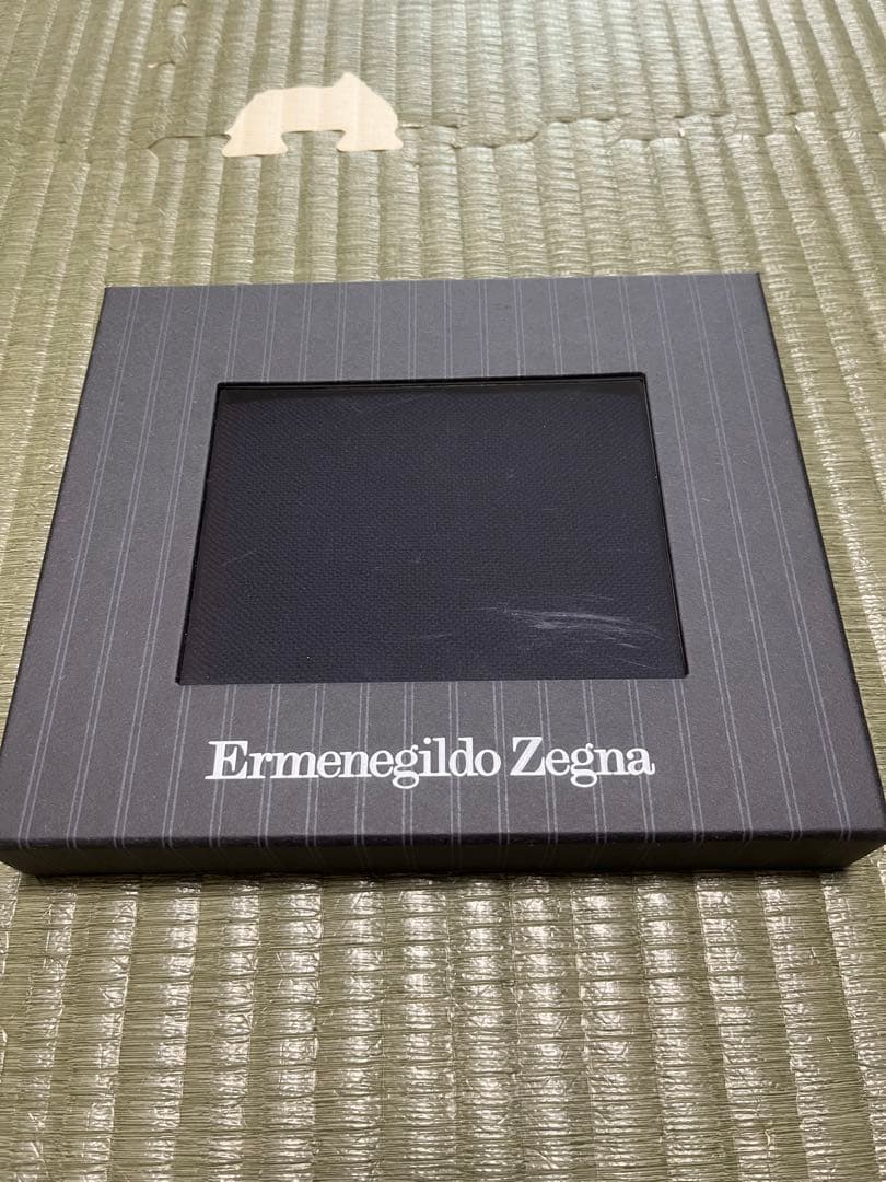 エルメネジルドゼニア マフラー バイカラー ネイビー