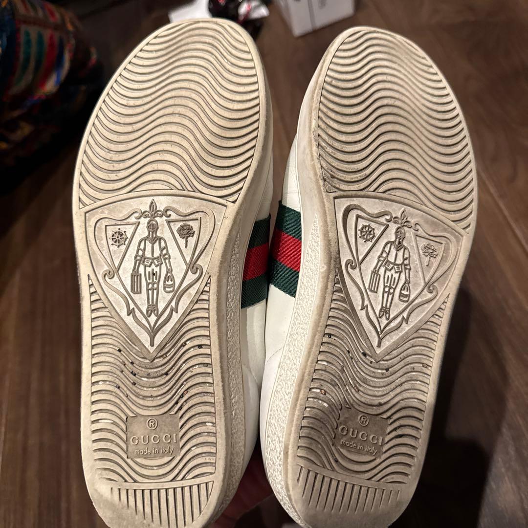 GUCCI ホワイトレザースニーカー 37