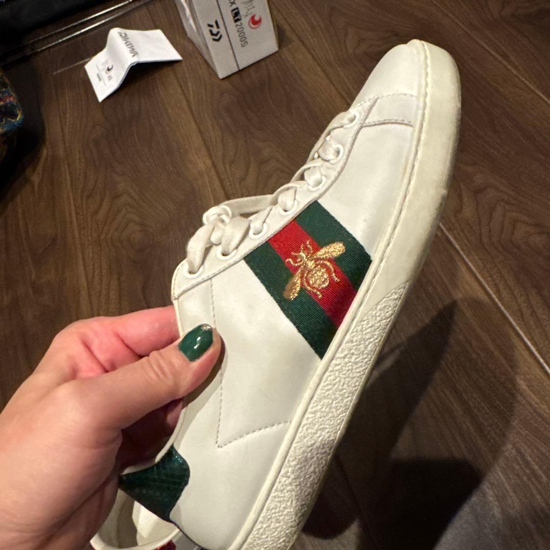 GUCCI ホワイトレザースニーカー 37