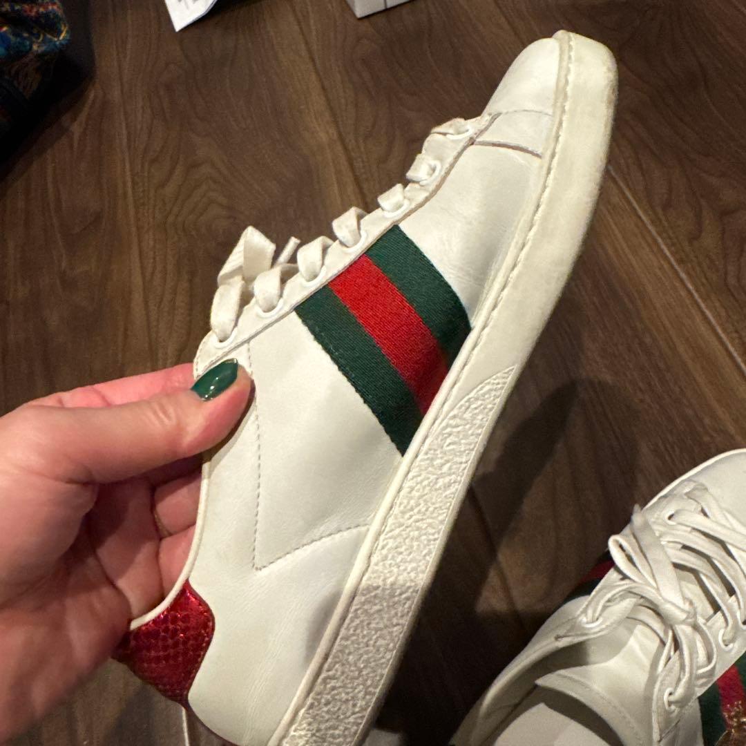 GUCCI ホワイトレザースニーカー 37