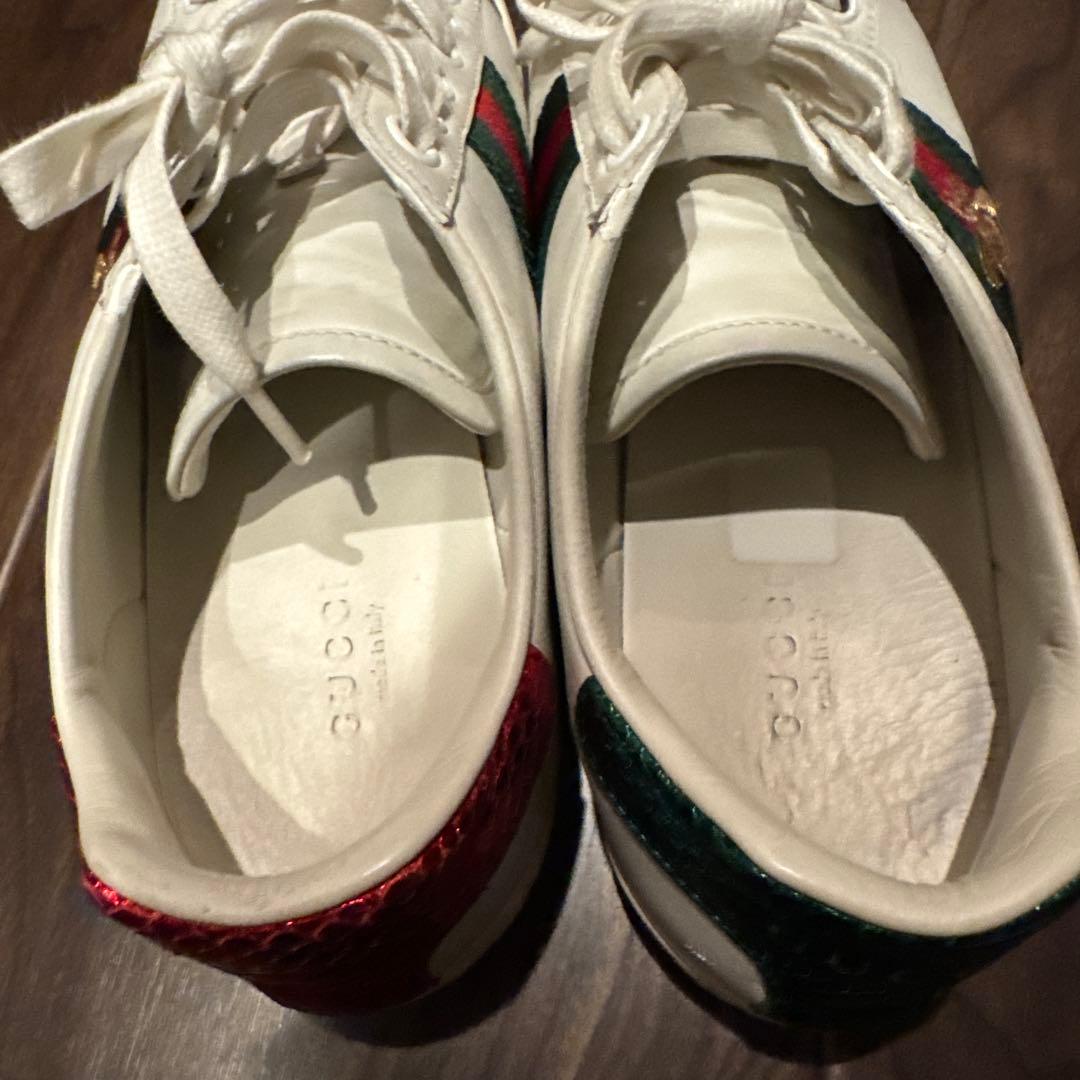 GUCCI ホワイトレザースニーカー 37
